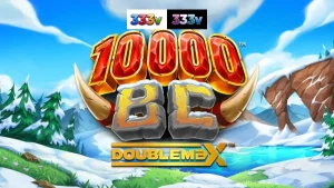 Pemandangan gunung es dan simbol mammoth dalam slot 10000 BC DoubleMax
